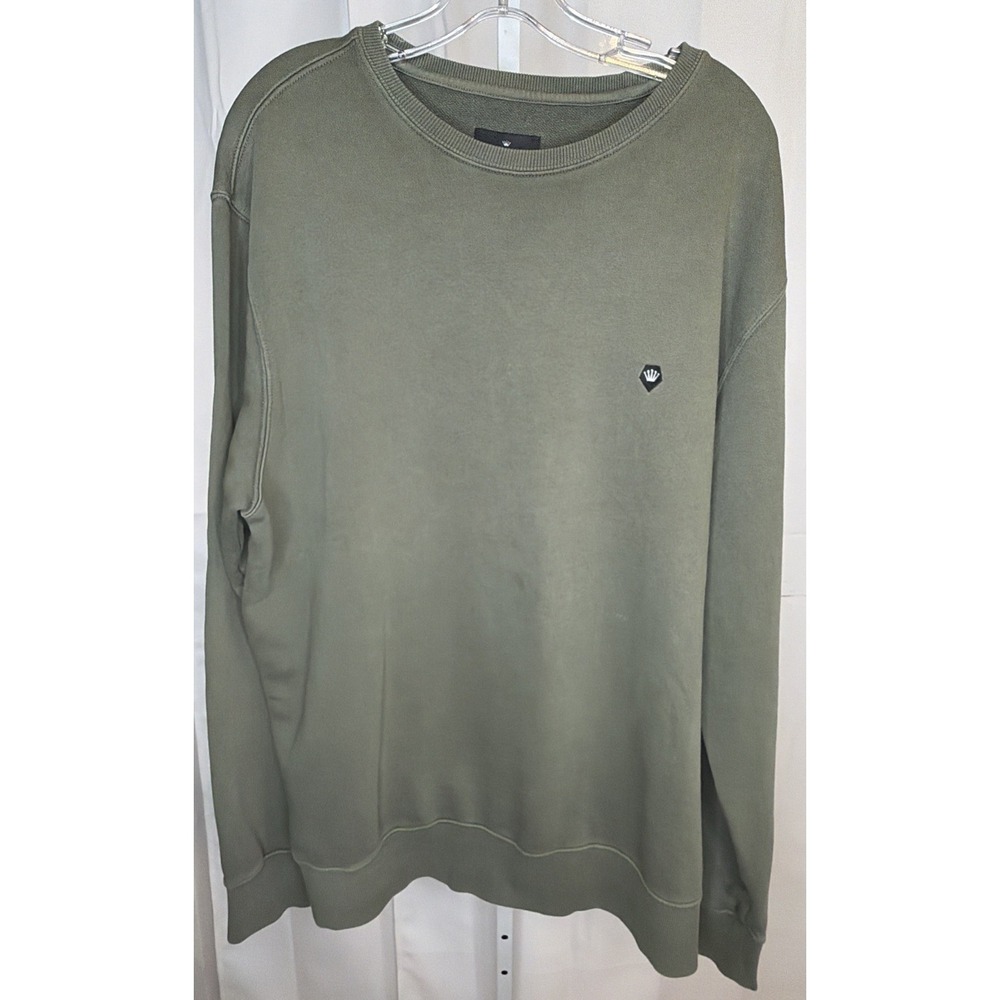 JUNK de LUXE Men's Olive Green Crewneck Sweatshirt Logo Pullover Size XL